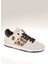 Beyaz-Siyah Kadın Deri Sneaker 20617A 3