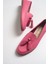 Pembe Kadın Deri Loafer 63-F04 1
