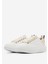 Beyaz - Altın Kadın Deri Sneaker ASAZWYW0493WCP 2