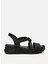 Kadın Siyah Comfort Düz Sandalet 3