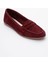 F02 Bordo Süet Hakiki Deri Kadın Loafer Ayakkabı 3