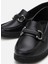 Kadın Siyah Tokalı Günlük Loafer 5