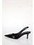 Siyah Sivri Burun Slingback 25149 4