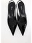Siyah Sivri Burun Slingback 25149 5