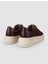 %100 Hakiki Deri Bordo Bağcıklı Kadın Sneaker 3