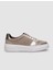 %100 Hakiki Deri Bej Bağcıklı Kadın Sneaker 1