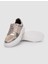 %100 Hakiki Deri Bej Bağcıklı Kadın Sneaker 4