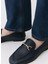 Kadın Deri Lacivert Tokalı Loafer 2