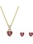 Kolye Küpe Set Chroma Set, Heart, Red, Gold-Tone Plated 1
