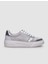 %100 Hakiki Deri Beyaz - Gri Kadın Sneaker 1