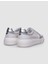 %100 Hakiki Deri Beyaz - Gri Kadın Sneaker 3