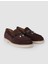 %100 Hakiki Deri Kahverengi Süet Kadın Loafer 2