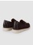 %100 Hakiki Deri Kahverengi Süet Kadın Loafer 3