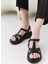 Kadın Siyah Comfort Düz Sandalet 1