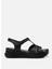 Kadın Siyah Comfort Düz Sandalet 3