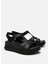 Kadın Siyah Comfort Düz Sandalet 4