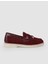 %100 Hakiki Deri Bordo Süet Kadın Loafer 1