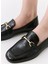 Kadın Deri Siyah Tokalı Loafer 3