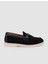 %100 Hakiki Deri Siyah Süet Kadın Loafer 1