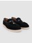 %100 Hakiki Deri Siyah Süet Kadın Loafer 2