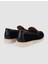 %100 Hakiki Deri Siyah Süet Kadın Loafer 3