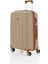 V305 Ultra Hafif Plastik Materyal Polipropilen Büyük Boy Valiz - Şampanya Kahve 1
