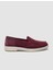 %100 Hakiki Deri Bordo Süet Kadın Loafer 1
