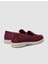 %100 Hakiki Deri Bordo Süet Kadın Loafer 3