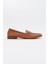 Trexıe Taba Cilt Hakiki Deri Tokalı Kadın Loafer Ayakkabı 5