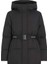 Siyah Kadın Dik Yaka Standart Fit Puffer Mont Logo Belt Short Puffer 1