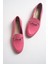 F03 Pembe Cilt Hakiki Deri Kadın Loafer Ayakkabı 2