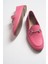 F03 Pembe Cilt Hakiki Deri Kadın Loafer Ayakkabı 4