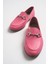 F03 Pembe Cilt Hakiki Deri Kadın Loafer Ayakkabı 5