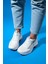 Oude Beyaz Kadın Fermuarlı Kalın Taban Spor Sneakers 3