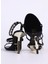Siyah-Altın Kadın Deri Topuklu Ayakkabı Fondo Ladyj W5B Shoes 4