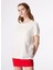 Bisiklet Yaka Dantel Kırık Beyaz Kadın T-Shirt FC4SL-TST0288 2