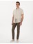 Haki Slim Fit Keten Görünümlü Kanvas Pantolon 1