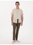 Haki Slim Fit Keten Görünümlü Kanvas Pantolon 3