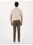 Haki Slim Fit Keten Görünümlü Kanvas Pantolon 4