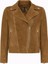 Alba Kadın Camel Biker Süet Deri Ceket 24WGD528210 1