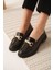 Lance Premium Kadın Siyah Rugan Loafer 2