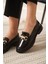 Lance Premium Kadın Siyah Rugan Loafer 4