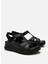 Kadın Siyah Comfort Düz Sandalet 4