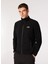 Siyah Erkek Dik Yaka Basic Polar Sweatshırt D4WM-SWT3994 1