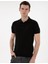 Siyah Slim Fit Düğmeli Polo Yaka Triko Tişört 3
