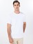 Beyaz Erkek Bisiklet Yaka Relaxed T-Shirt F4SM-TST 2847 1