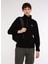 Siyah Erkek Kapüşon Yaka Standart Fit Polar Sweatshırt D3WM-SWT1 2