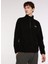 Siyah Erkek Kapüşon Yaka Standart Fit Polar Sweatshırt D3WM-SWT1 3