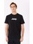 Siyah Erkek Bisiklet Yaka Basic Fit Baskılı %100 Pamuk T-Shirt J4SM-TST7246 1