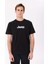 Siyah Erkek Bisiklet Yaka Basic Fit Baskılı %100 Pamuk T-Shirt J4SM-TST7246 3